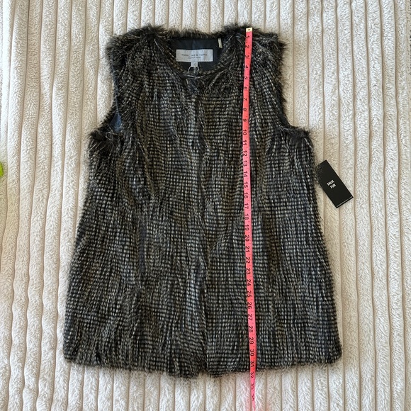 NWT Andrew Marc New York Faux Fur Vest - Grey & Brown - Picture 11 of 15